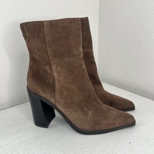 NEW Steve Madden Y2K Suede Silvee Snip Toe Brown Boot Fall Shoes Cowgirl Sz 10M